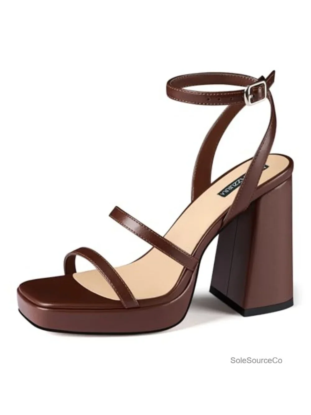 Women's Platform Heels Chunky Block Heel Square Open Toe Sandals 4